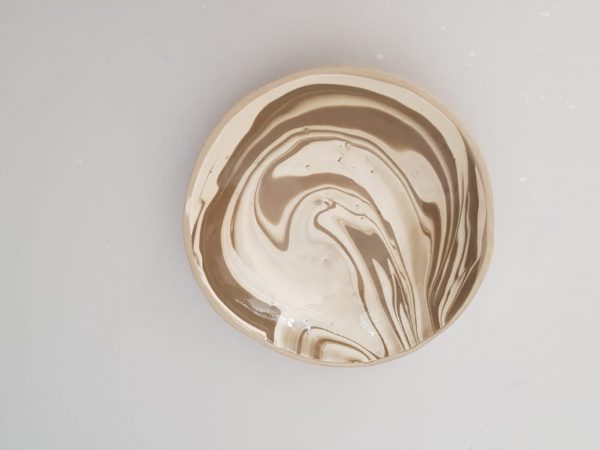 Slip marbled bowl